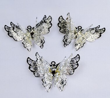 zilveren 3d vlinderhanger