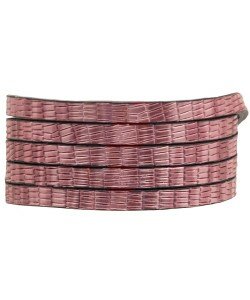 Plat koord 5mm metallic pink