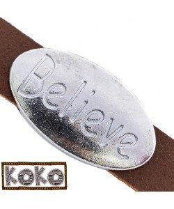 Schuifkraal zilver BELIEVE