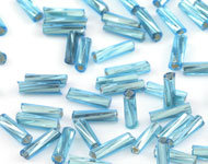 Glas rocailles/borduurstaafjes Aquamarijn blauw