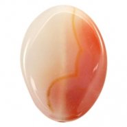 Halfedelsteen agaat ovaal orange topaz opal