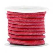 Leerkoord imi gestikt, ruby red, 4x3mm