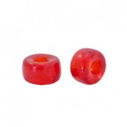 Glaskralen rood 6x4mm