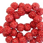 Strass kraal 10mm, rood