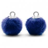 Pompom bedel 12mm denim blue silver