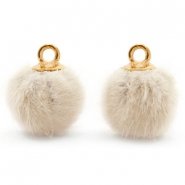 Pompom bedel 12mm sand beige gold