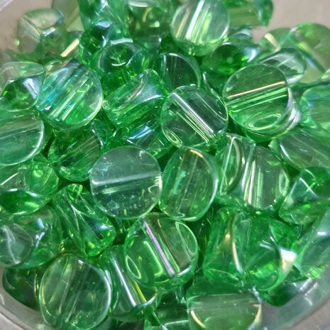 Glaskraal groen transparant 12x5mm