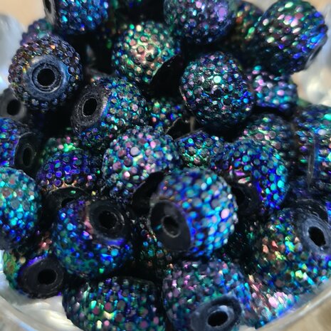 Sparkling beads 8mm Shine mix black