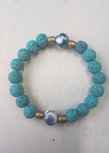 Natuurstenen armband lava groen-turguoise brons Natuurstenen armband lava groen-turguoise brons