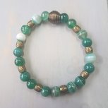 Natuurstenen armband groen agaat en brons kralen Natuurstenen armband groen agaat en brons kralen