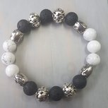 Natuurstenen armband wit zilver Natuurstenen armband wit zilver