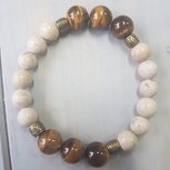 Natuurstenen armband bruin tijgeroog en zandsteen Natuurstenen armband bruin tijgeroog en zandsteen