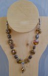 Ketting van agaat natuursteen en oudzilverplating Ketting van agaat natuursteen en oudzilverplating