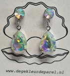 Druppel oorhangers glas AB blank Druppel oorhangers glas AB blank