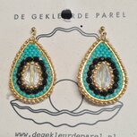 Handgemaakte druppel oorhangers turquoise Handgemaakte druppel oorhangers turquoise