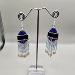 Handgemaakte oorhangers blauwe bohostyle Handgemaakte oorhangers blauwe bohostyle